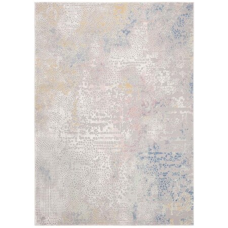 Safavieh 6 ft. 7 in. x 9 ft. Meadow 100 Power Loomed Rectangle Area Rug Grey & Gold MDW181F-6